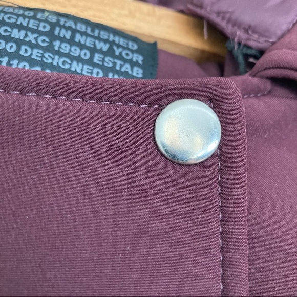 Steve Madden Mid-Length Soft Shell Jacket Burgundy with Defect! Size Medium - Picture 6 of 16